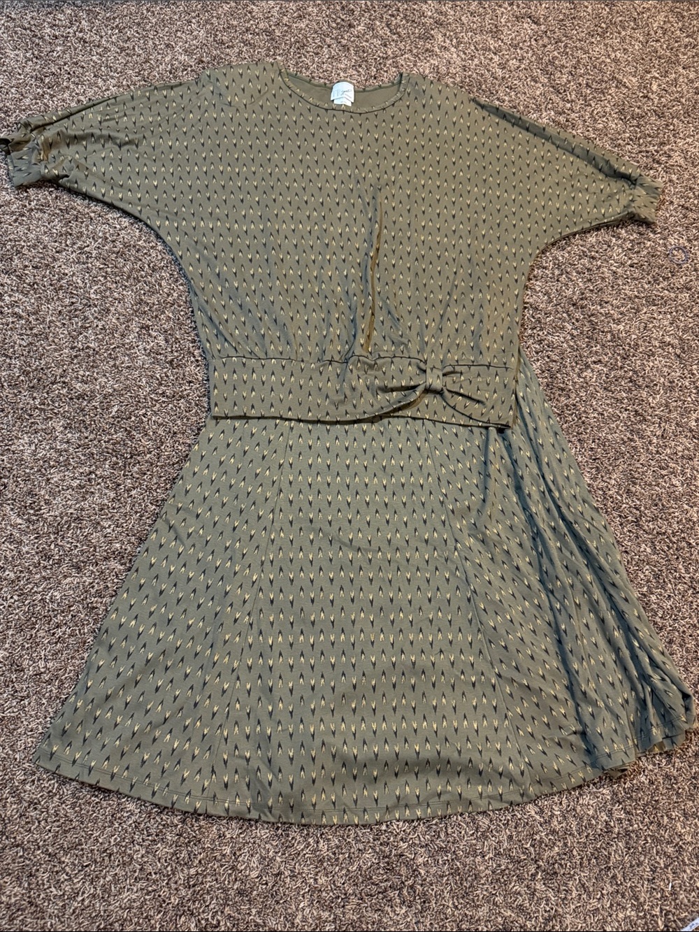 Olive Green Short Sleeve Two Piece Set